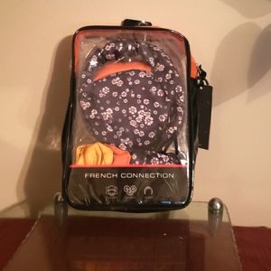 French Connection 6 piece Mask Set Navy Blue Floral Yellow & Orange